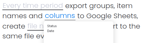 Specify columns