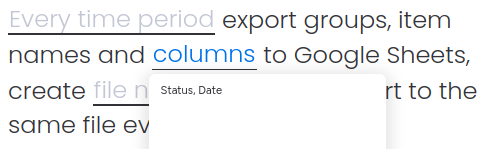 Specify columns